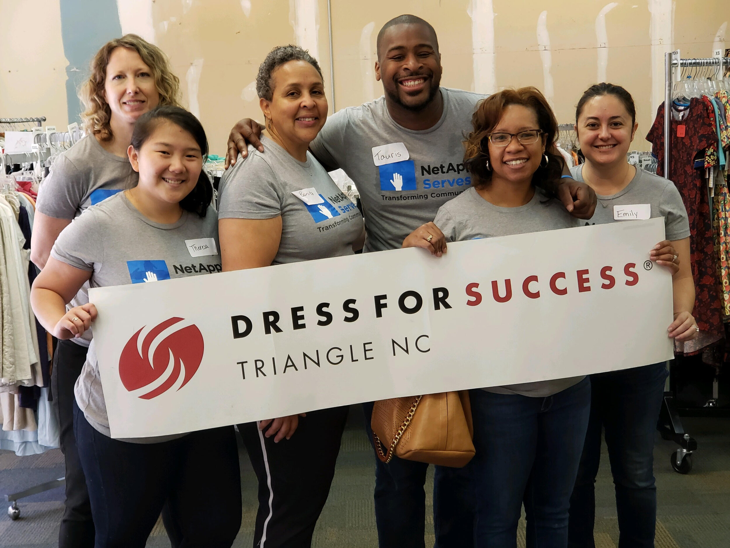 Group Volunteering Dress for Success Triangle NC